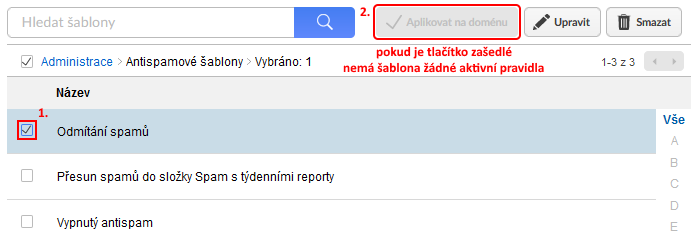 Pouzit sablonu na domenu